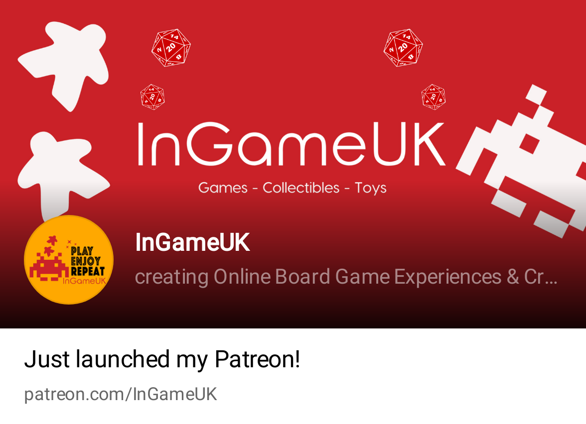 InGameUK, creating Online Board Game Experiences & Creative Content!
