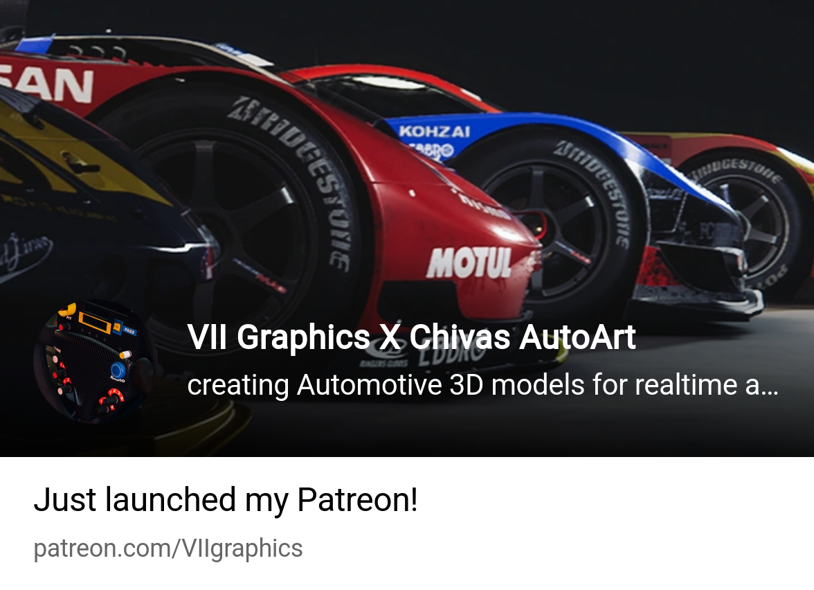 VII Graphics X Chivas AutoArt | creating Automotive 3D models for realtime  applications | Patreon