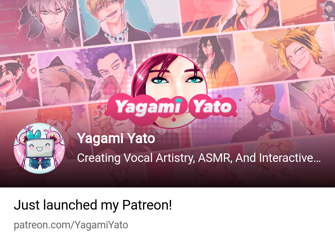 Yagami Yato | Creating Vocal Artistry, ASMR, And Interactive fiction! |  Patreon