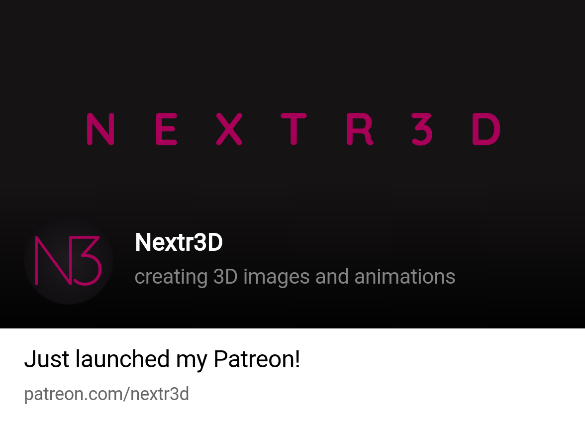 Nextr3D | creating 3D images and animations | Patreon