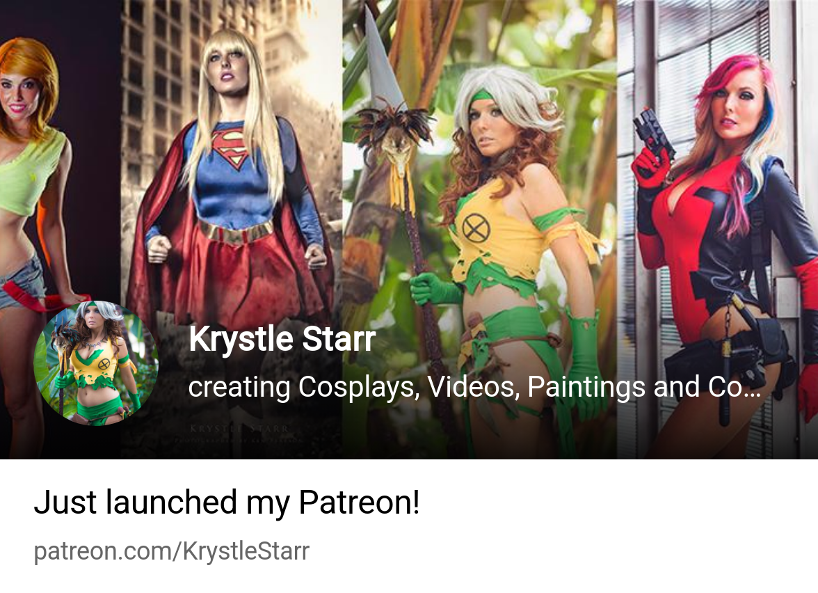 Krystle Starr | creating Cosplays, Videos, Paintings and Comics | Patreon