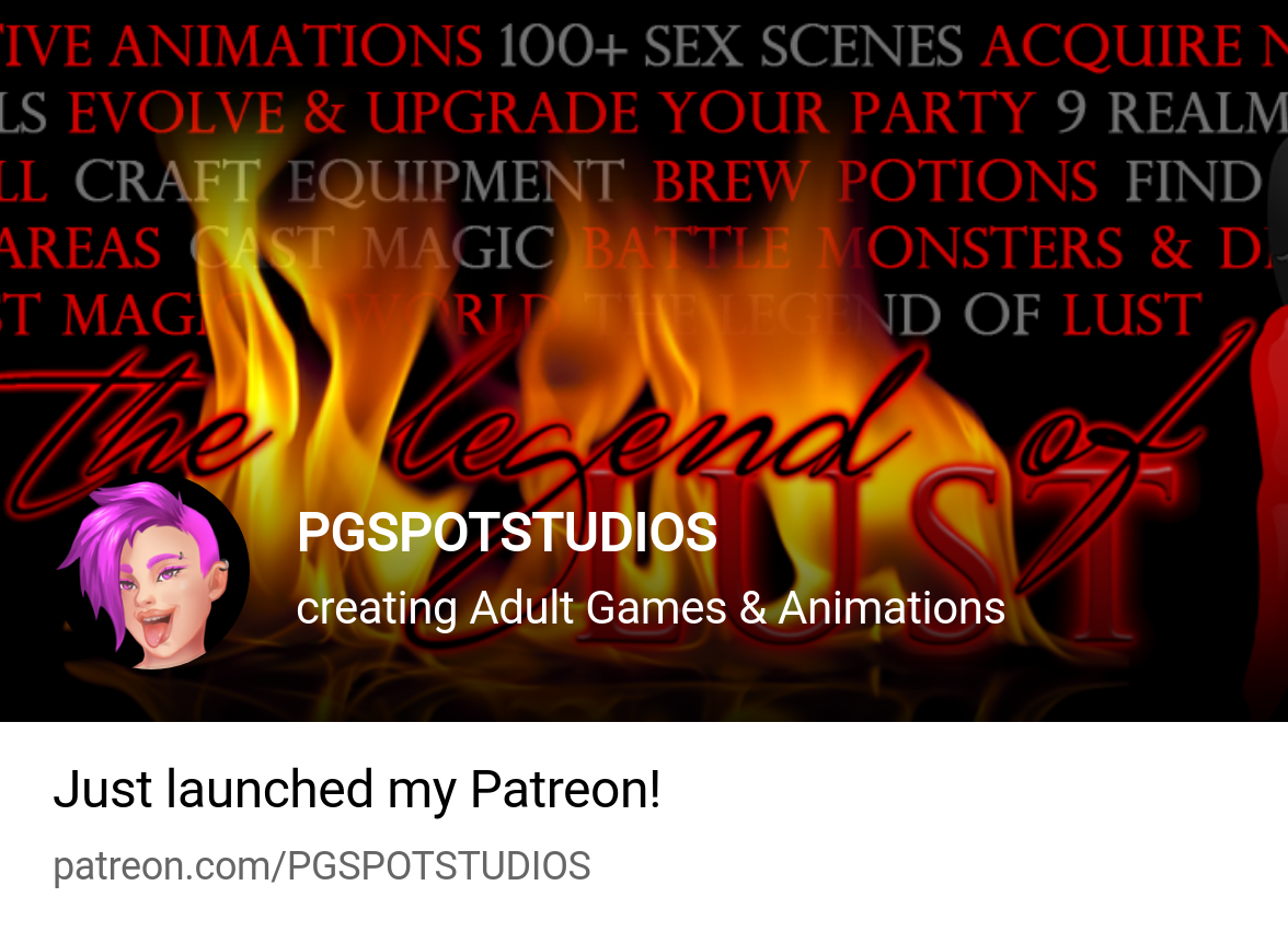 PGSPOTSTUDIOS | creating Adult Games & Animations | Patreon