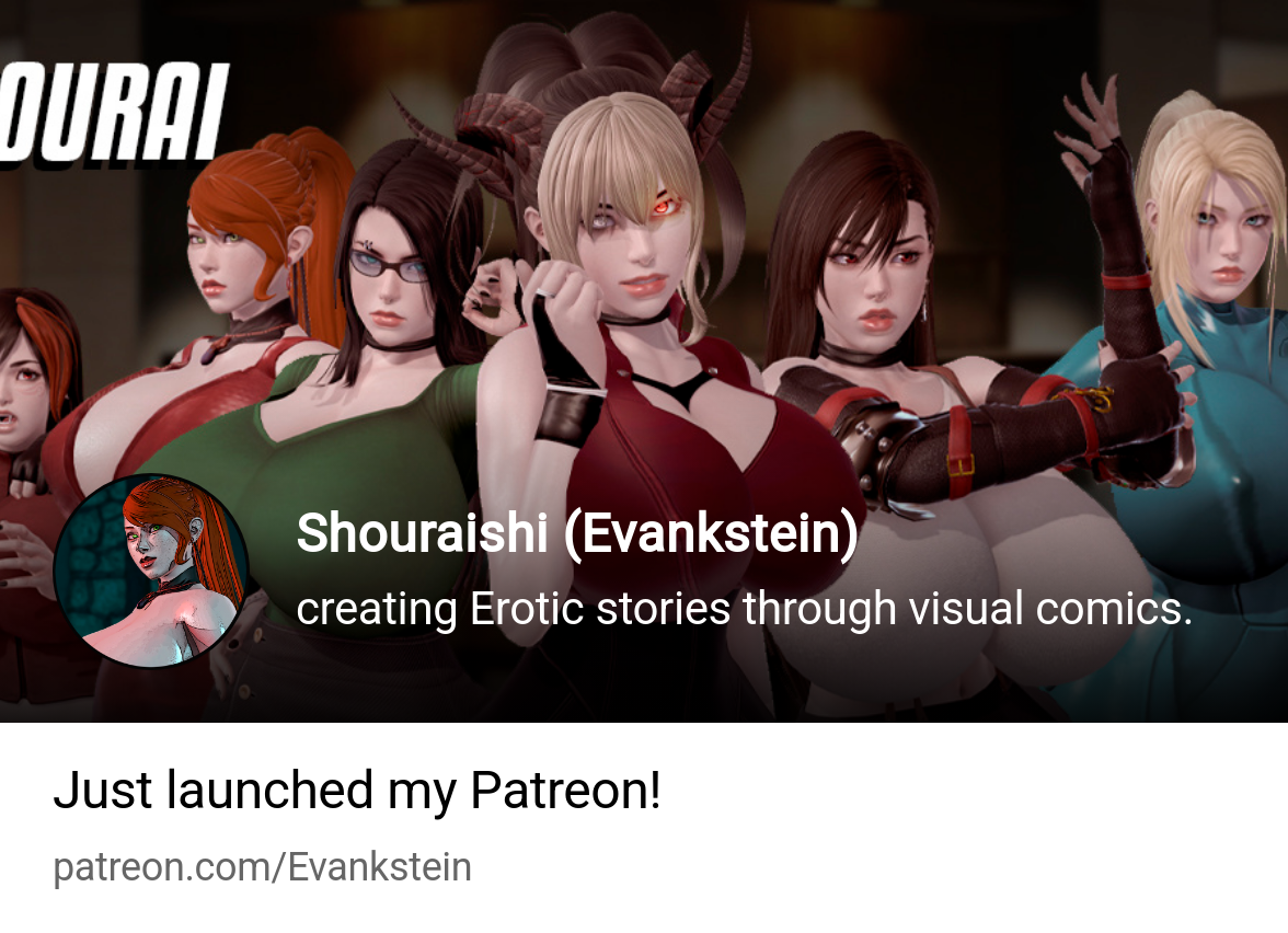 Shouraishi (Evankstein) | creating Erotic stories through visual comics. |  Patreon