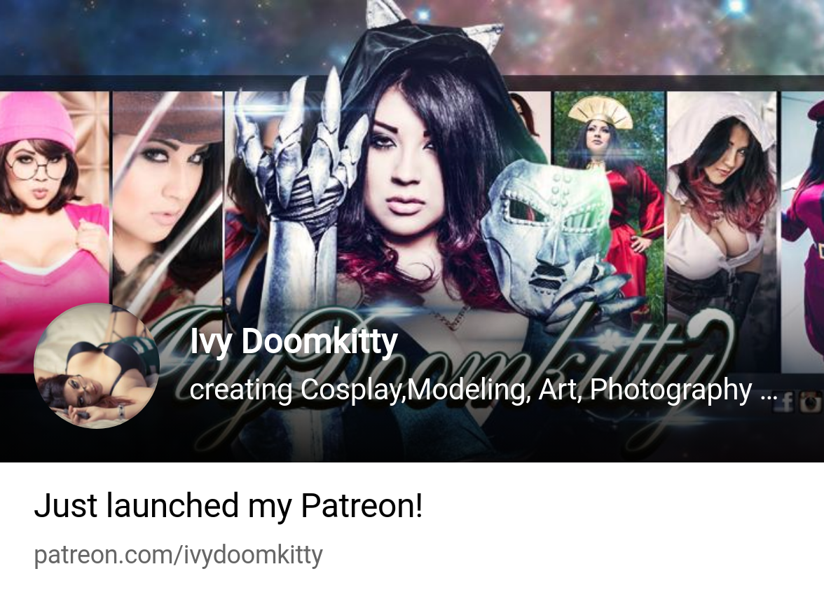 Ivy Doomkitty | creating Cosplay,Modeling, Art, Photography Content |  Patreon