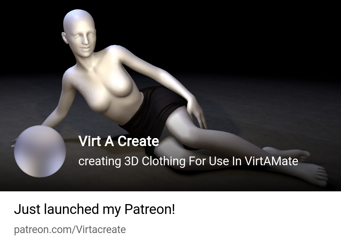 Virt A Create | creating 3D Clothing For Use In VirtAMate | Patreon