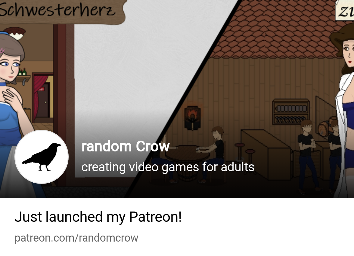 random Crow | creating video games for adults | Patreon