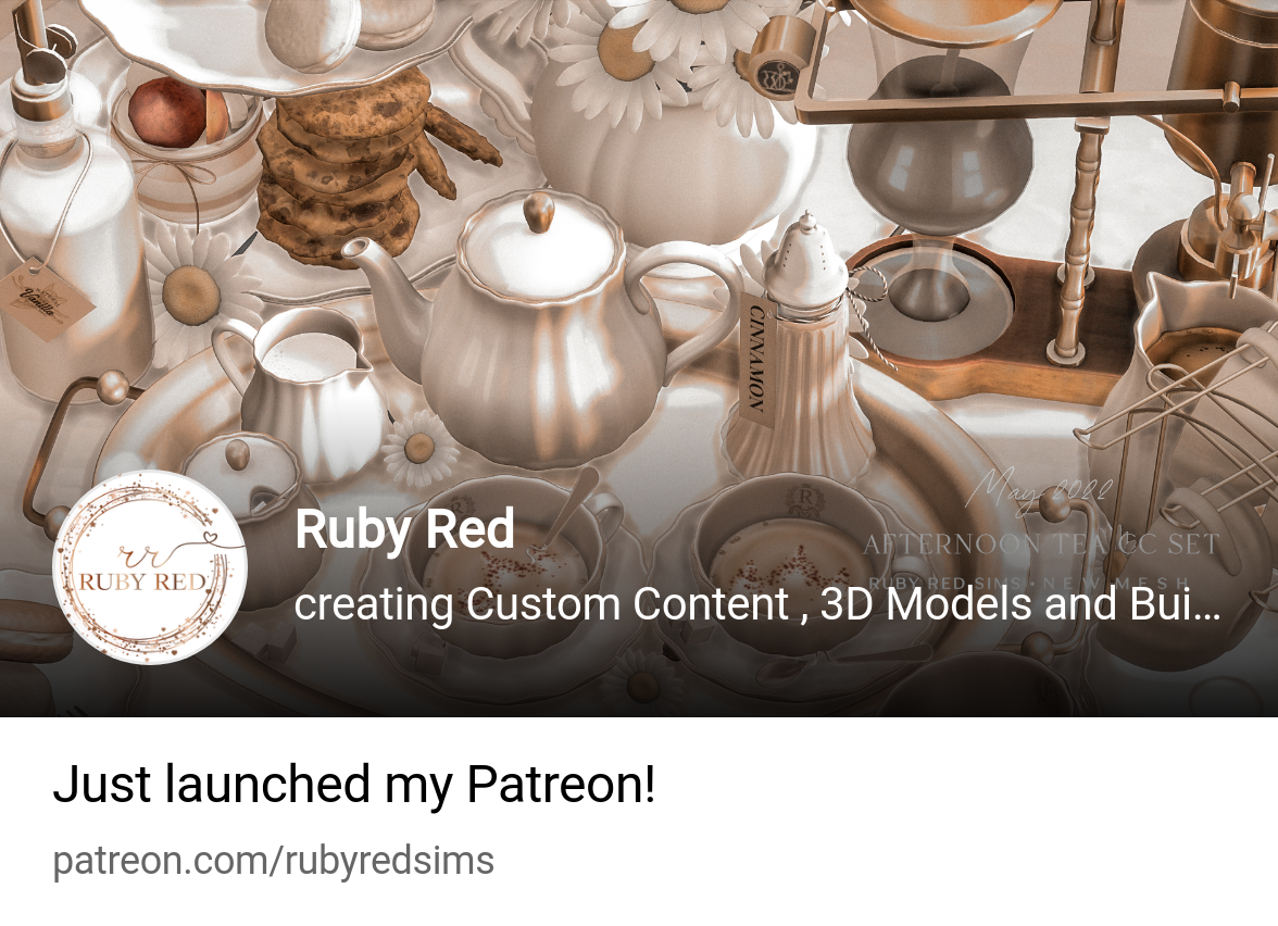 Ruby Red | creating Custom Content , 3D Models and Builds | Patreon