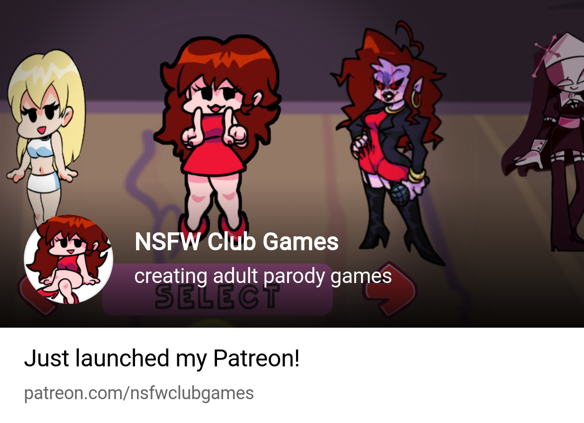 NSFW Club Games | creating adult parody games | Patreon