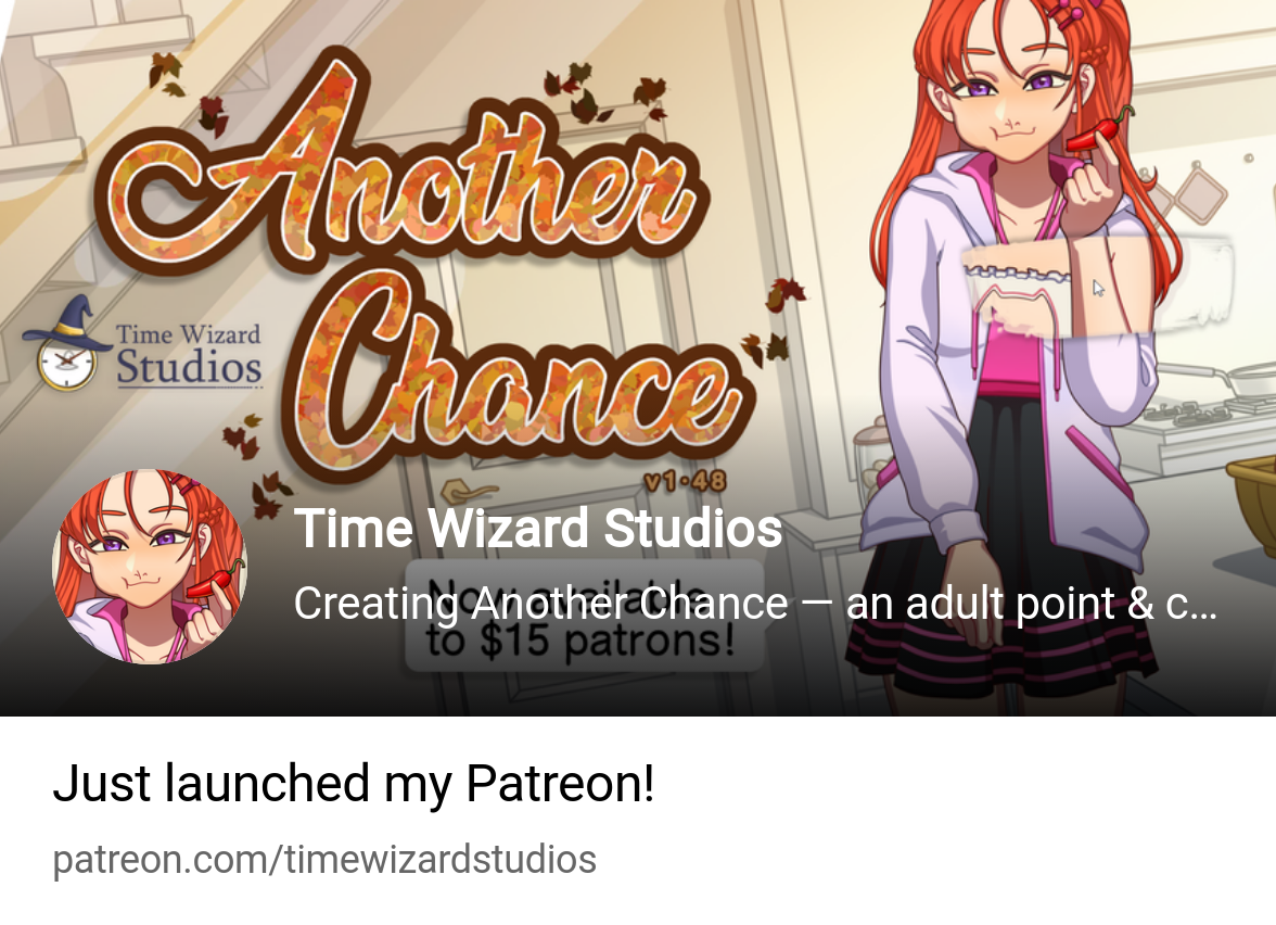 Time Wizard Studios | Creating Another Chance — an adult point & click,  dating sim, VN | Patreon