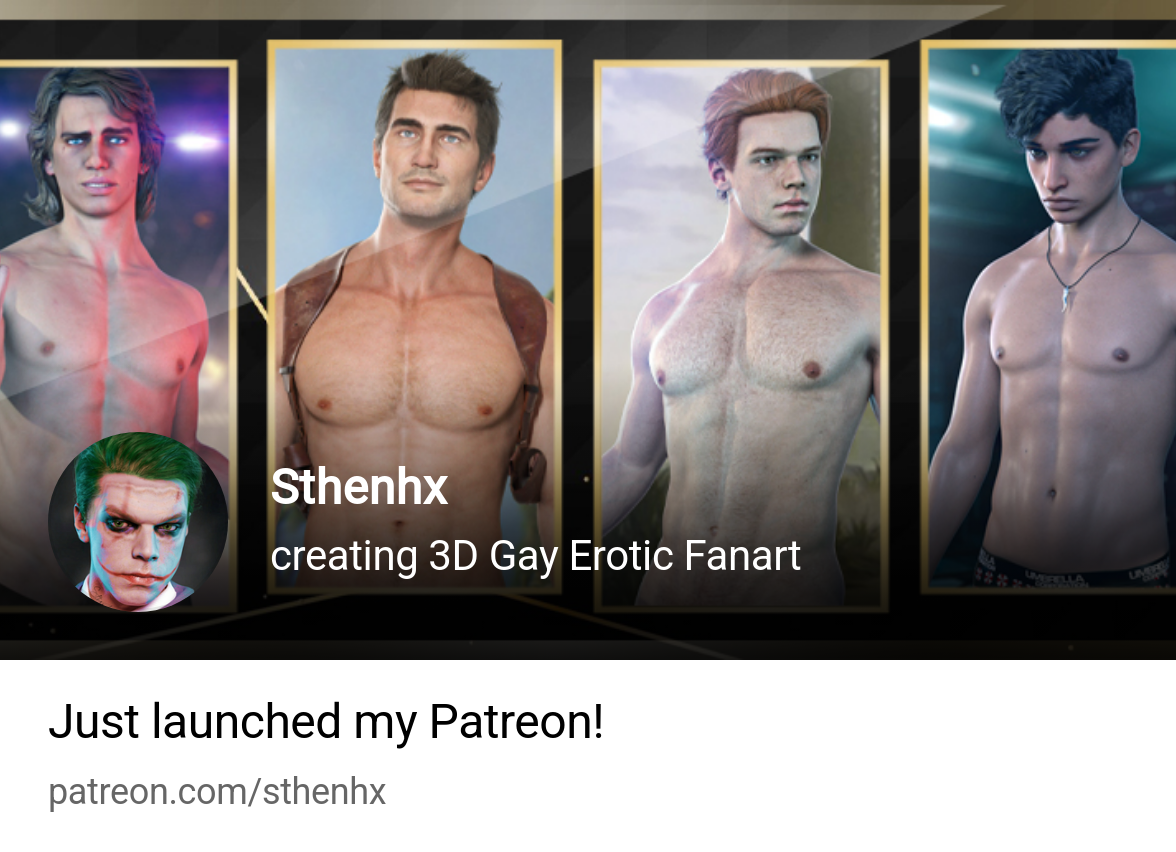 Sthenhx | creating 3D Gay Erotic Fanart | Patreon