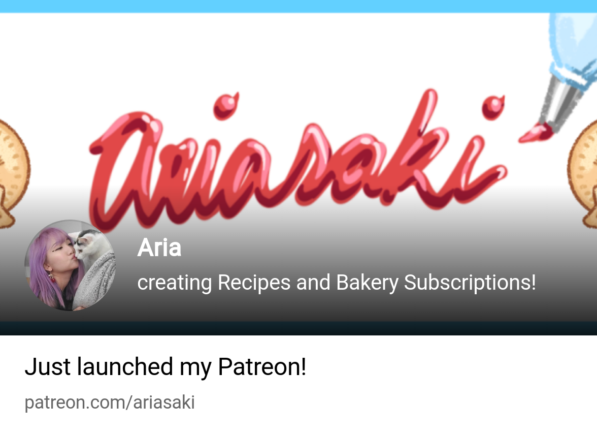 Aria | creating Recipes and Bakery Subscriptions! | Patreon