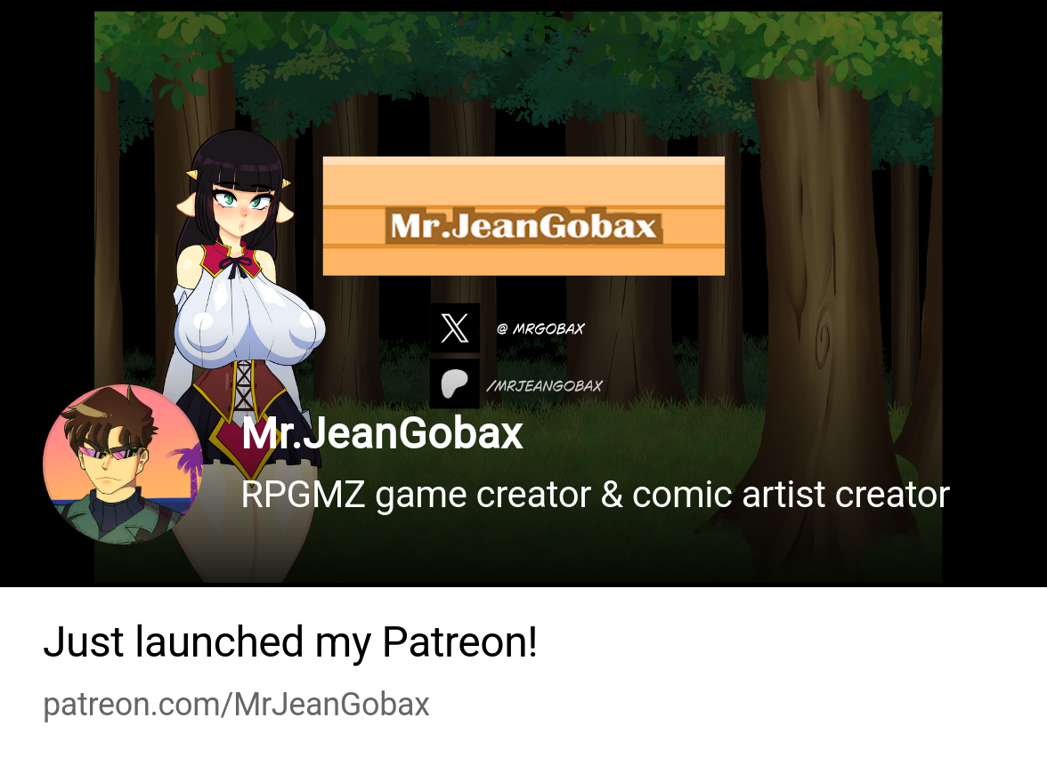Mr.JeanGobax | RPGMZ game creator & comic artist creator | Patreon