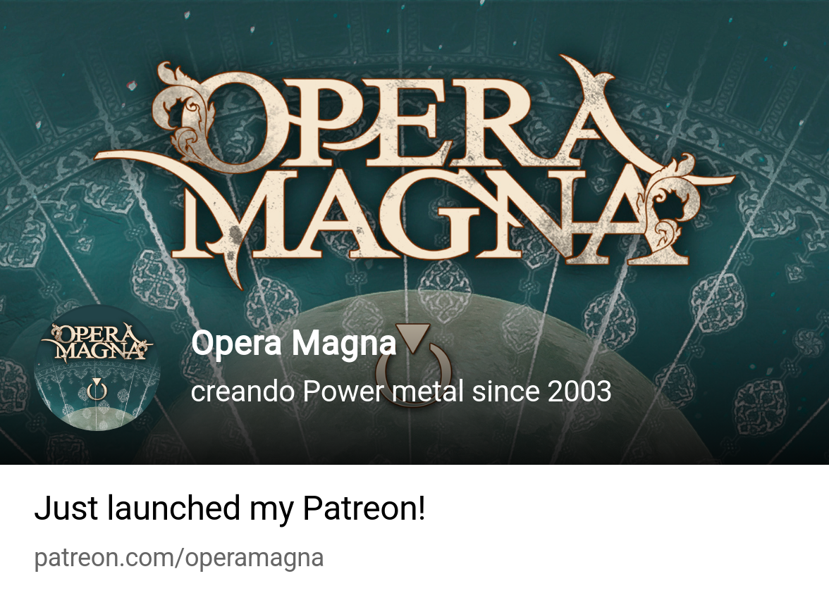Opera Magna | creando Power metal since 2003 | Patreon, image size:1176x852