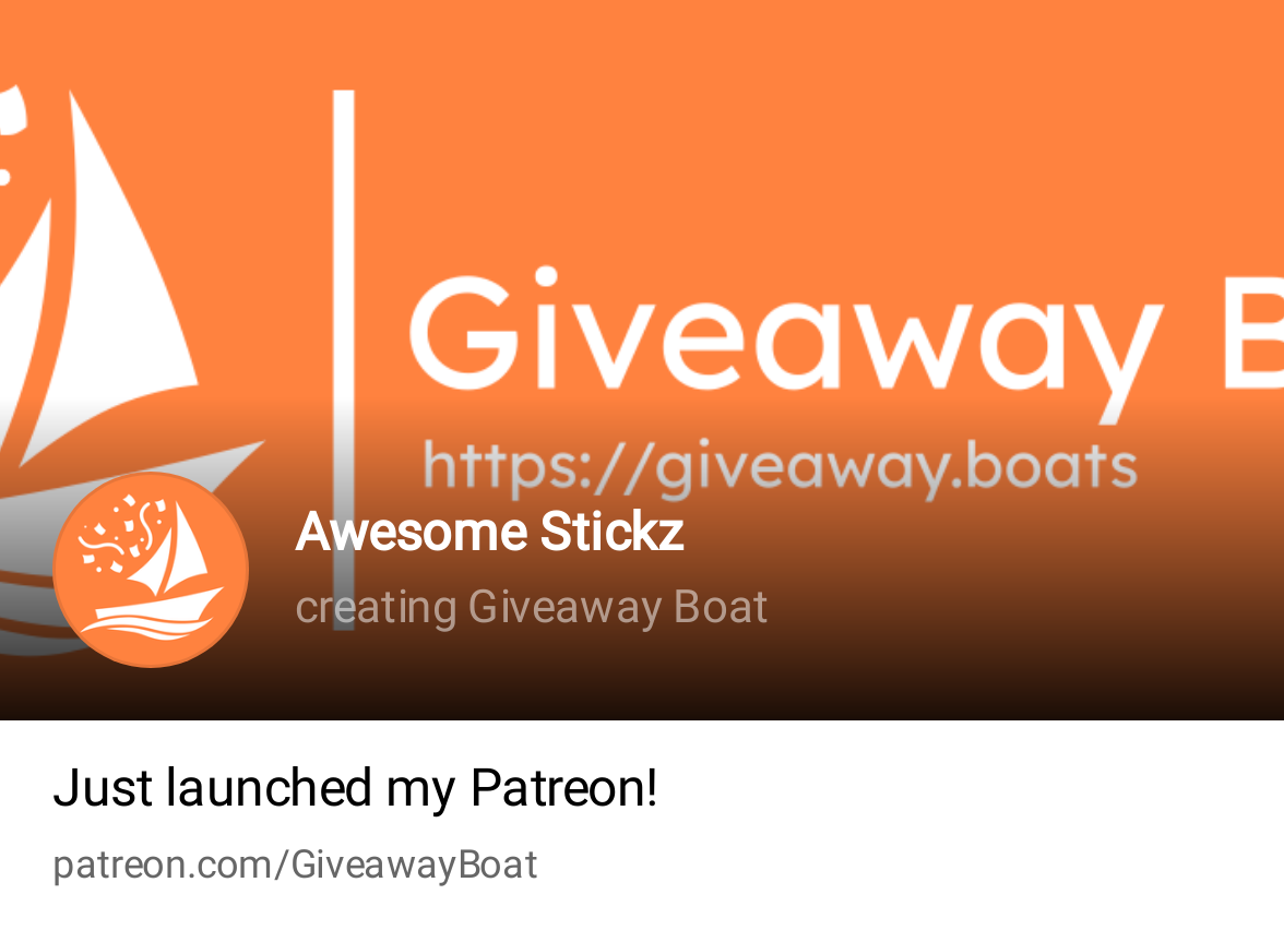 Awesome Stickz, creating Giveaway Boat