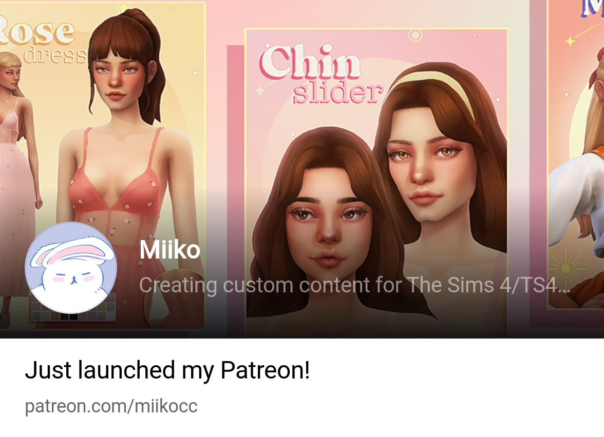 Miiko, Creating custom content for The Sims 4/TS4CC