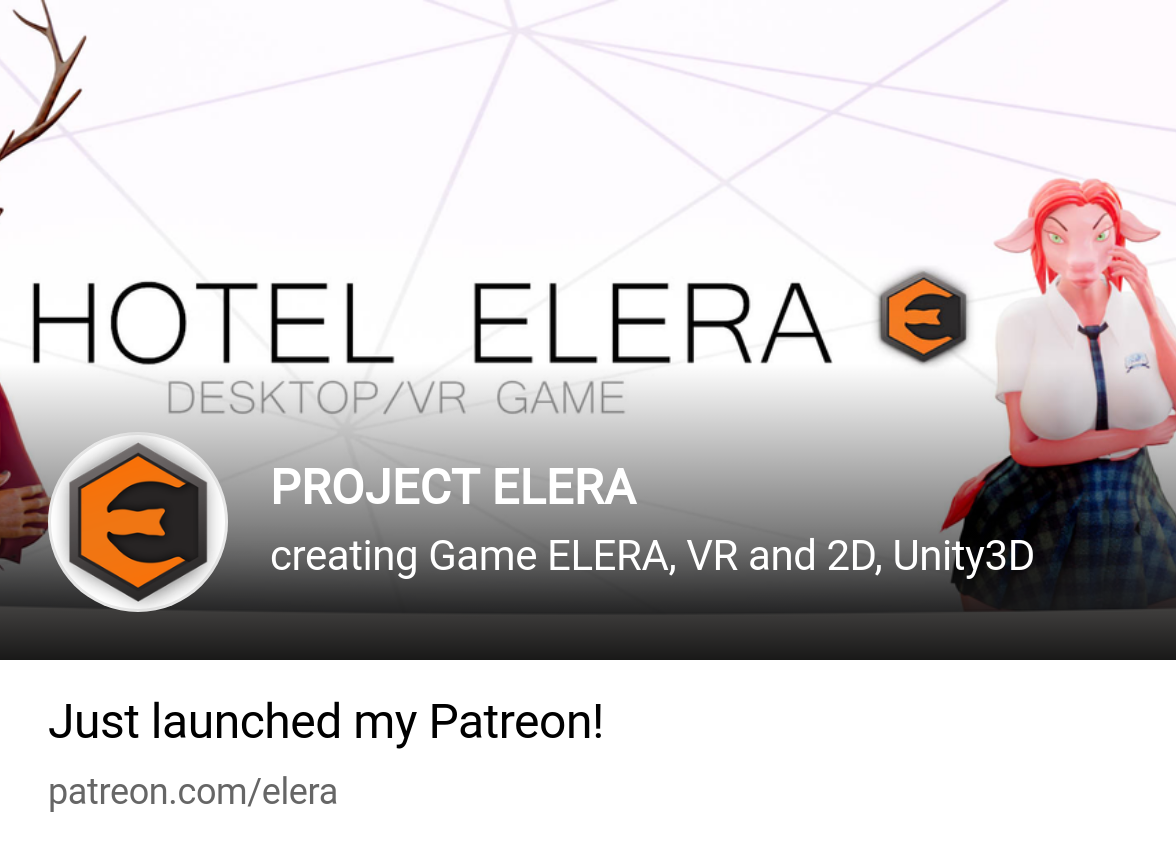 PROJECT ELERA | creating Game ELERA, VR and 2D, Unity3D | Patreon