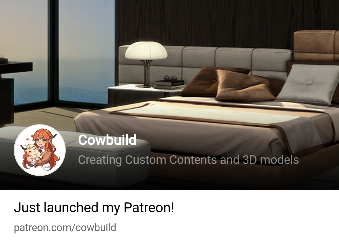Cowbuild | Creating Custom Contents and 3D models | Patreon