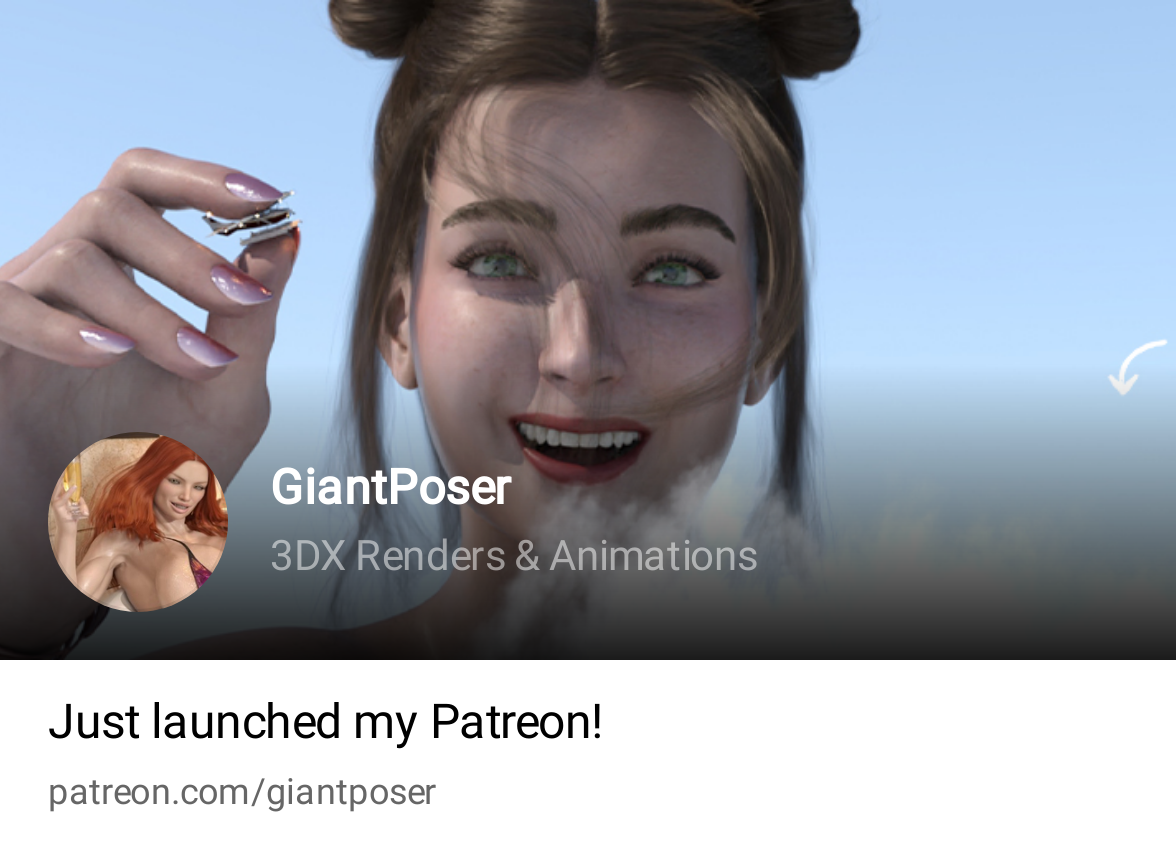 GiantPoser | bietet Renderings & 3D-Content (Minigiantess, Giantess,  Futanari | Patreon