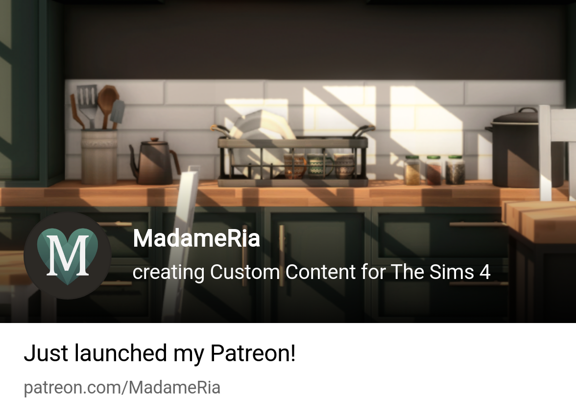 MadameRia | creating Custom Content for The Sims 4 | Patreon