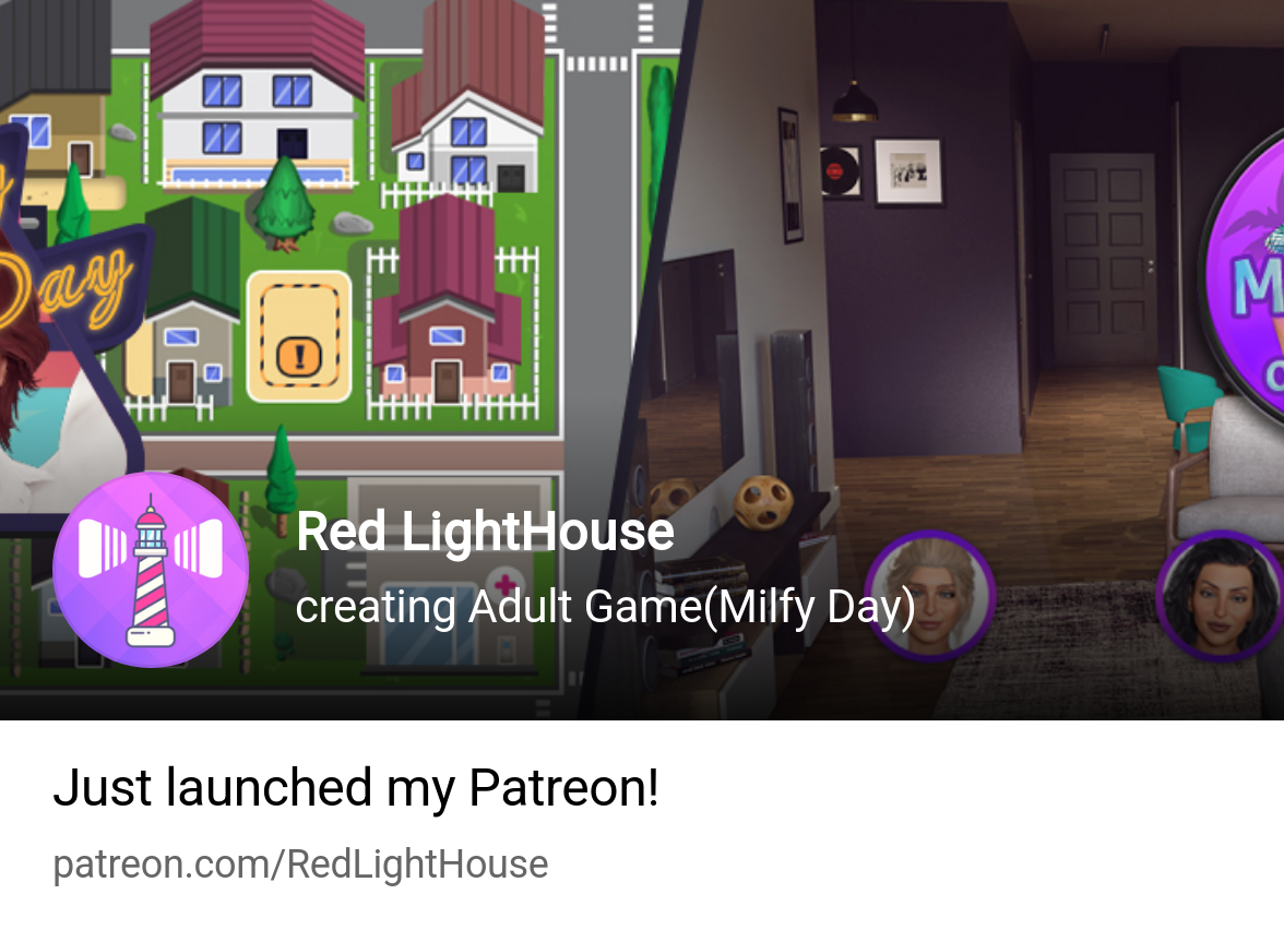 Red LightHouse | creating Adult Game(Milfy Day) | Patreon