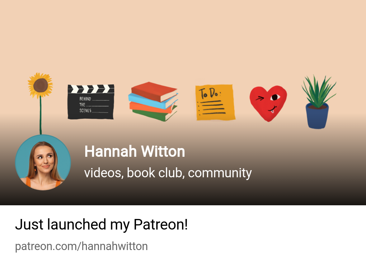 Hannah Witton | videos, book club, community | Patreon