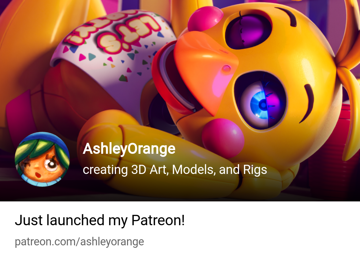 AshleyOrange | creating 3D Art, Models, and Rigs | Patreon