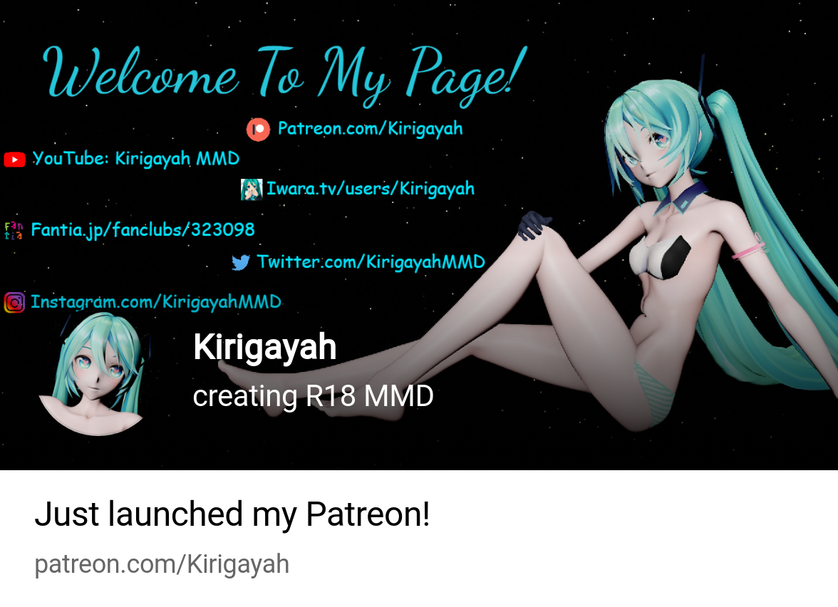 Kirigayah | creating R18 MMD | Patreon