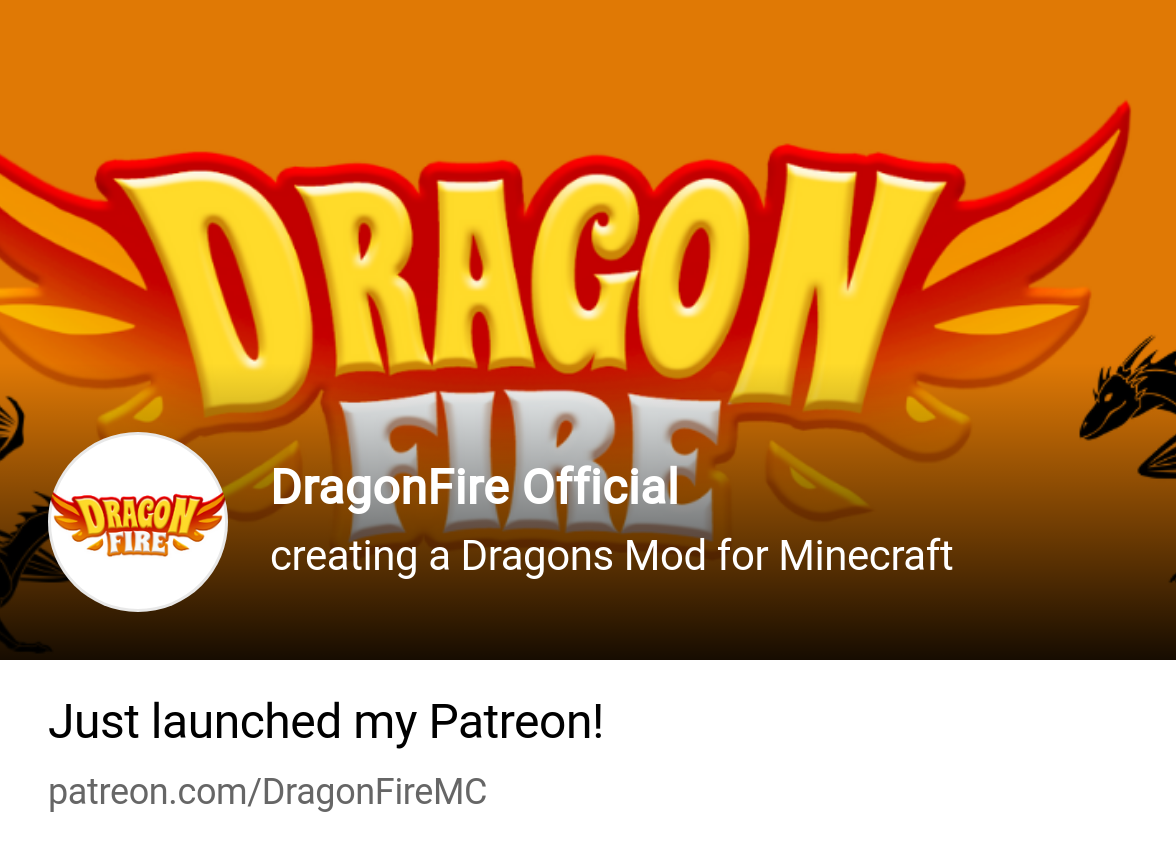 DragonFire Official | creating a Dragons Mod for Minecraft | Patreon