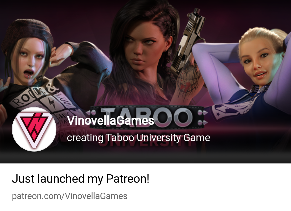 VinovellaGames | creating Taboo University Game | Patreon