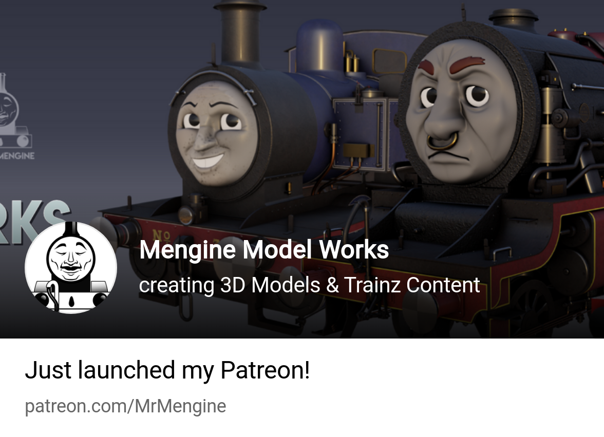 Mengine Model Works, creating 3D Models & Trainz Content