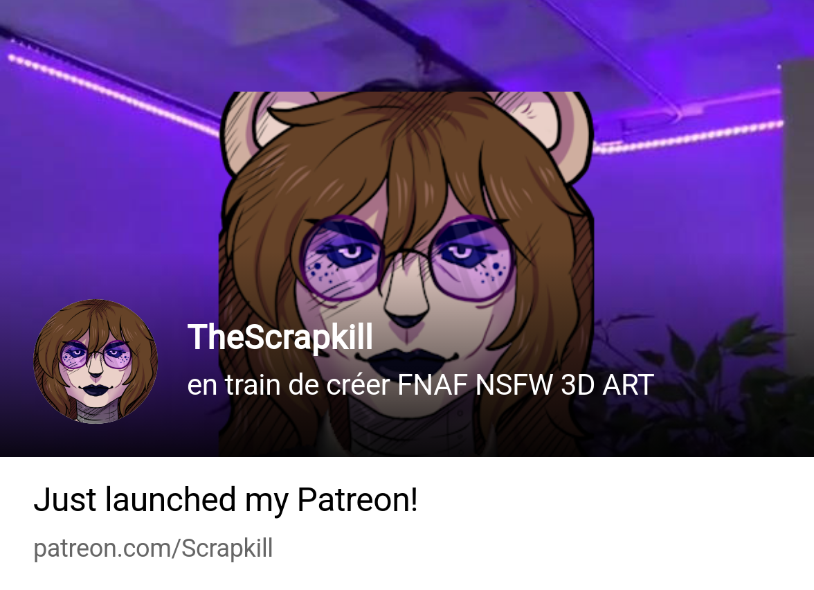 TheScrapkill | en train de créer FNAF NSFW 3D ART | Patreon