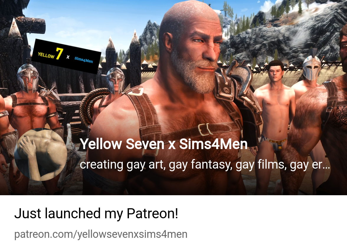 Yellow Seven x Sims4Men | creating gay art, gay fantasy, gay films, gay  erotica | Patreon