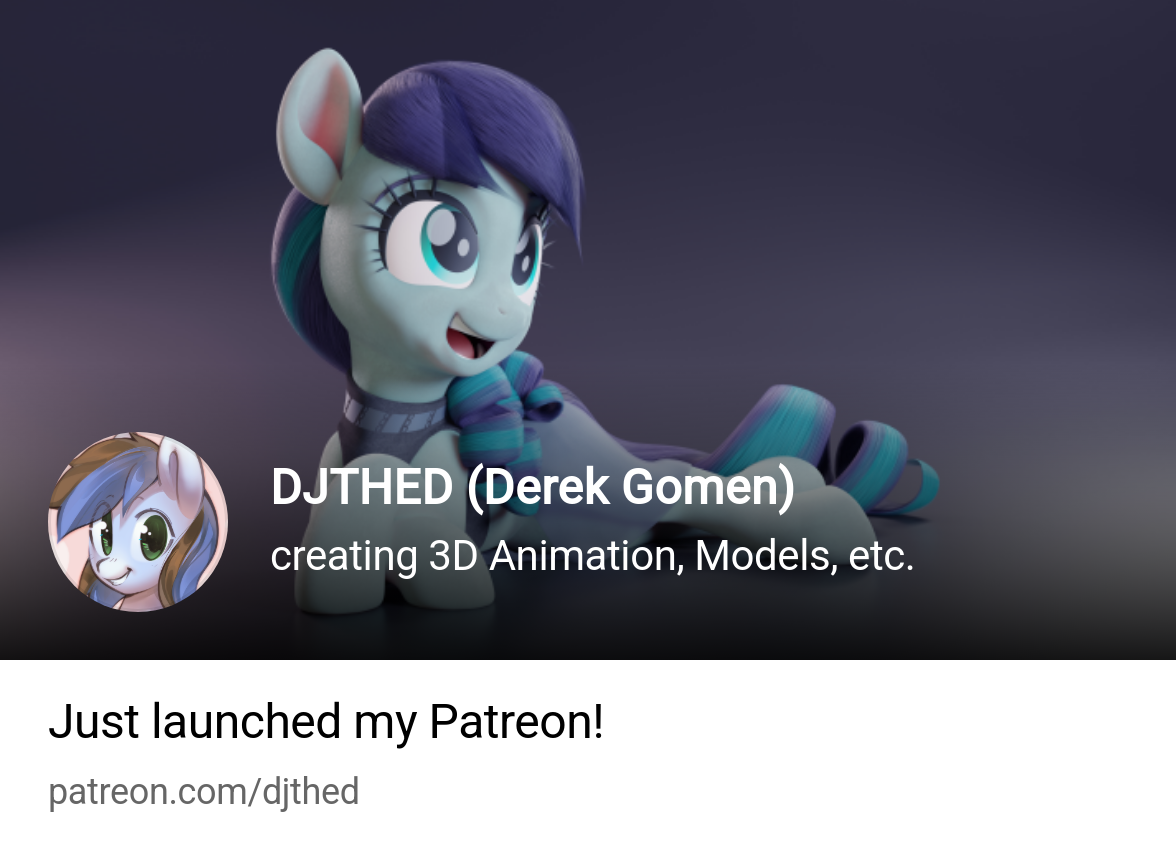 DJTHED (Derek Gomen) | creating 3D Animation, Models, etc. | Patreon