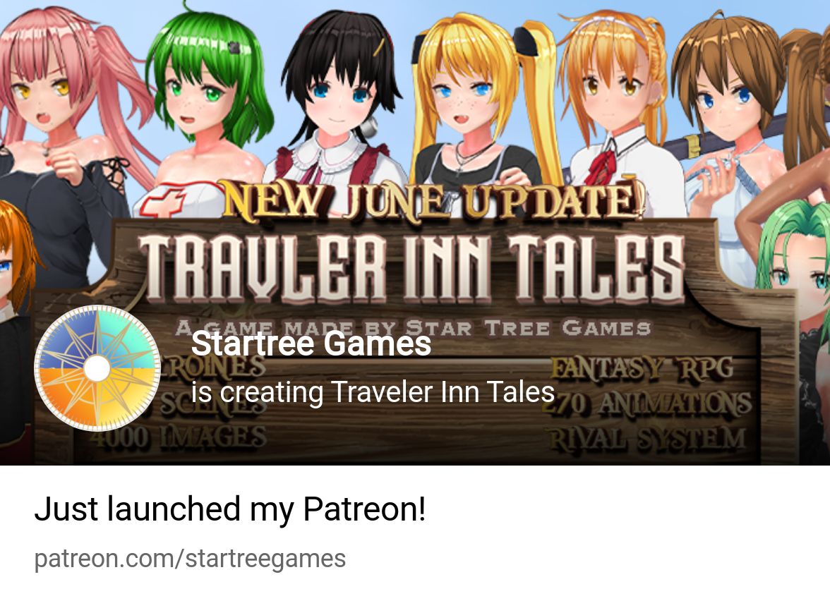 Startree Games | is creating Traveler Inn Tales | Patreon