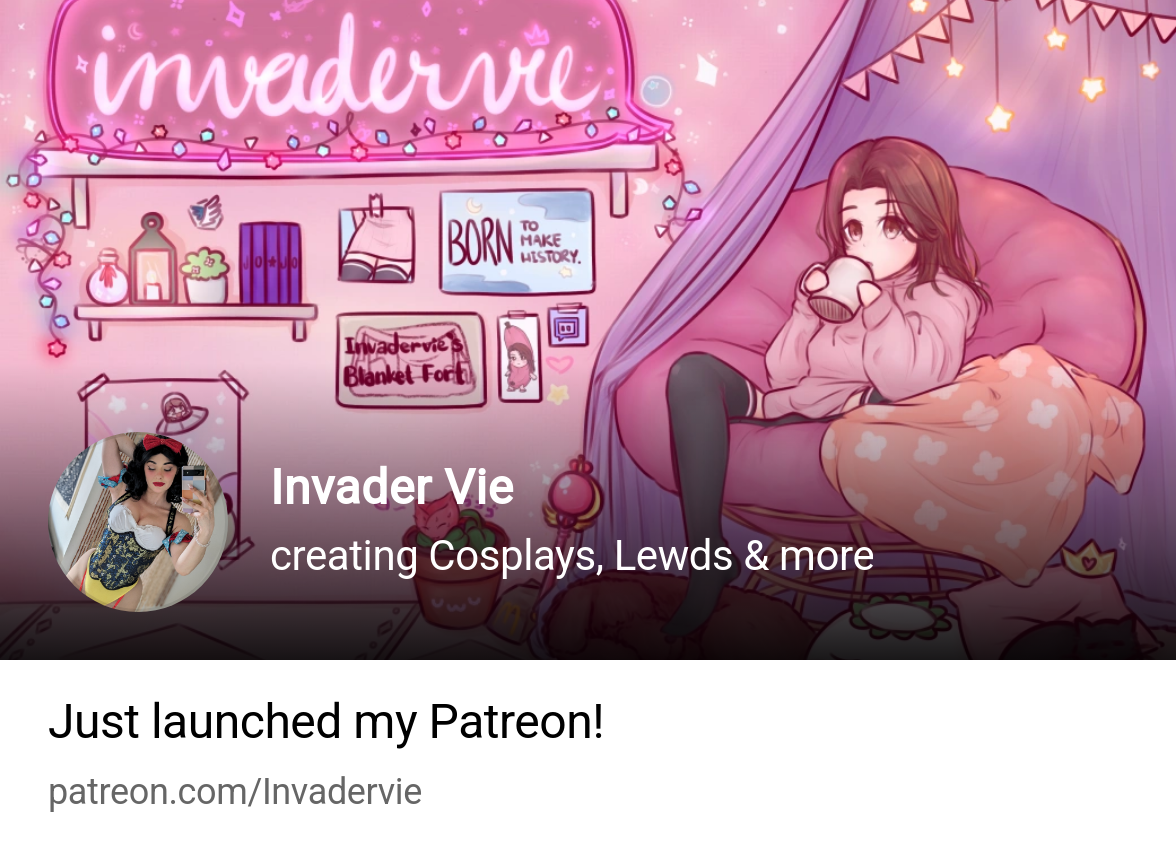Invader Vie | creating Cosplays, Lewds & more | Patreon