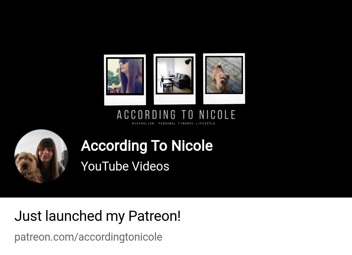 According To Nicole | YouTube Videos | Patreon