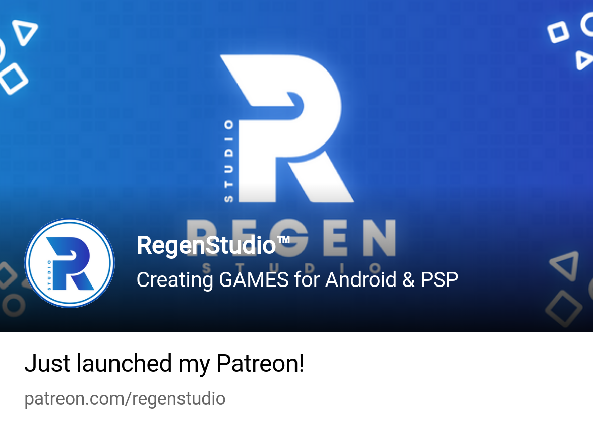 RegenStudio™ | Creating GAMES for Android & PSP | Patreon