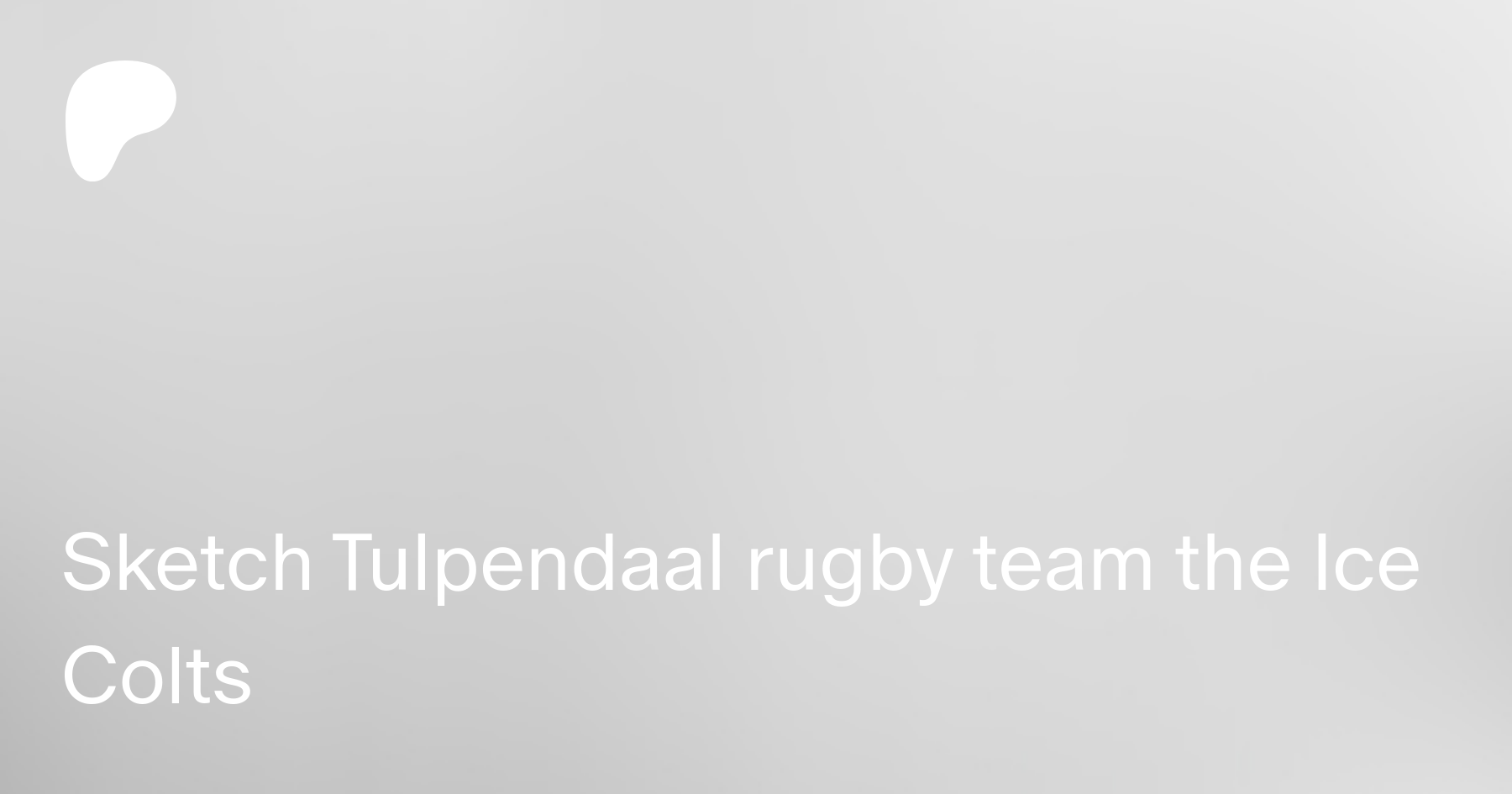 Sketch Tulpendaal rugby team the Ice Colts | Pieter Antonissen on Patreon