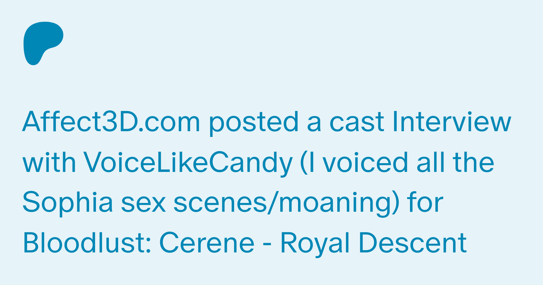 My cast interview for Bloodlust: Cerene - Royal Descent | Patreon