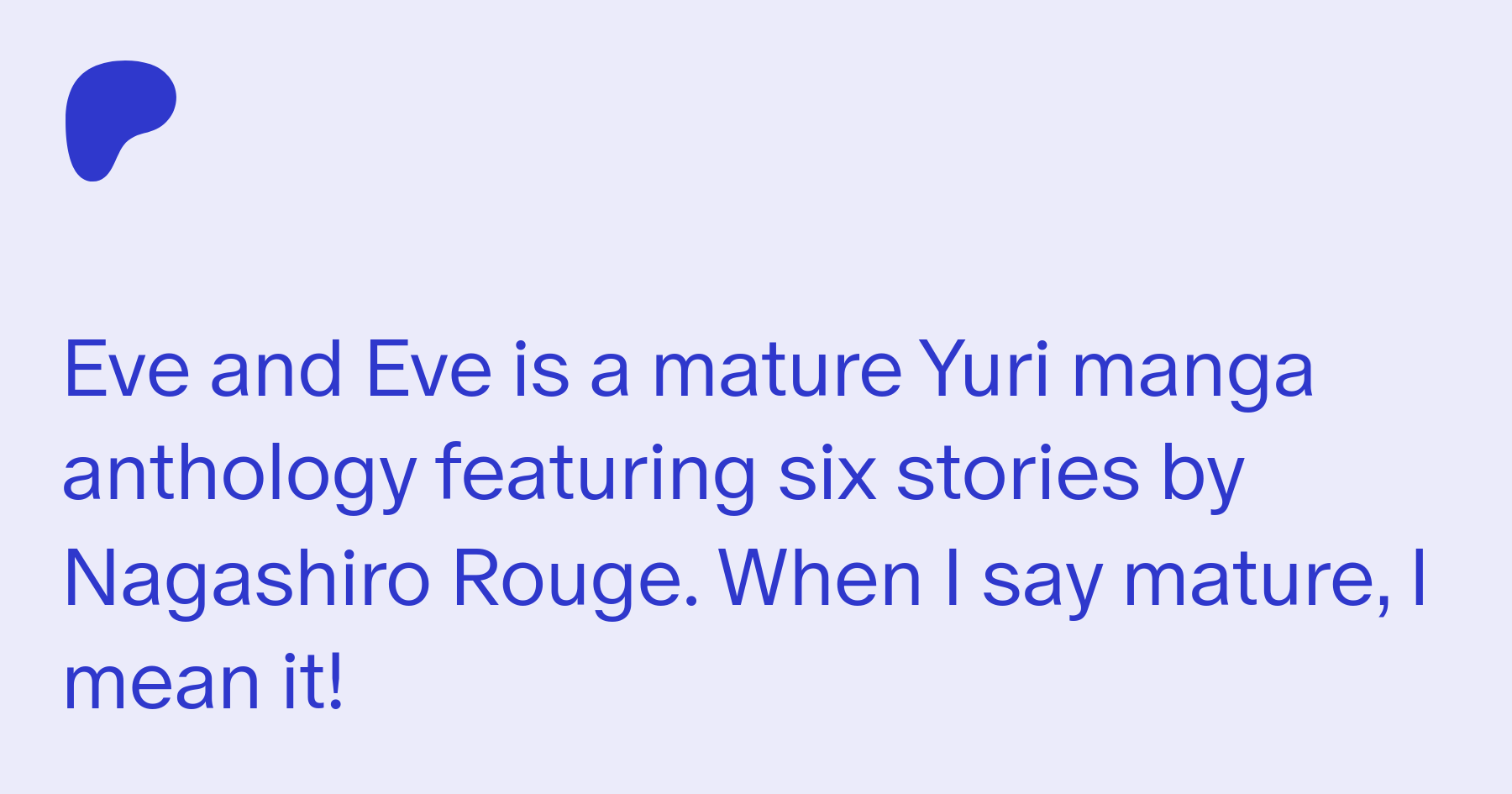 LGBTQ Manga Review - Eve and Eve | Patreon