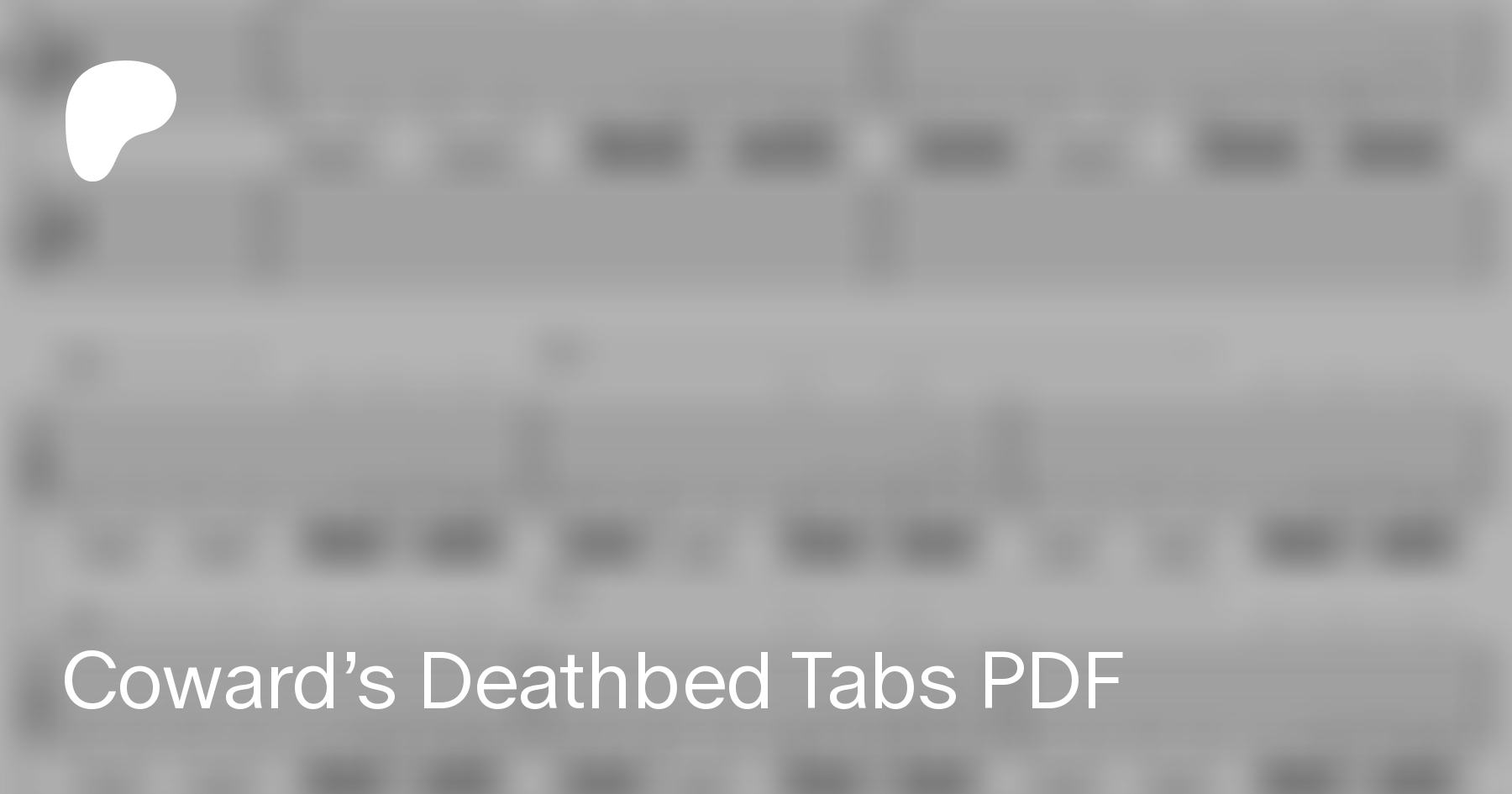 Coward's Deathbed Tabs PDF