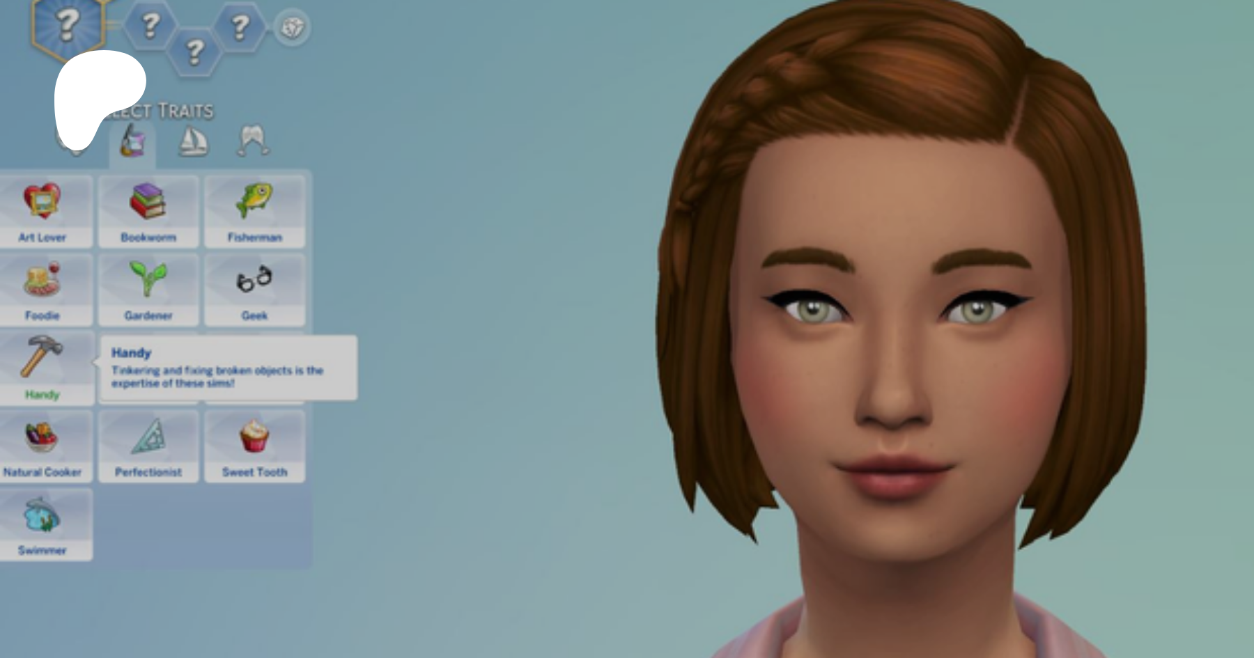 Cas traits. SIMS 4 traits. Патреон симс 4. Симс девушка андроид.