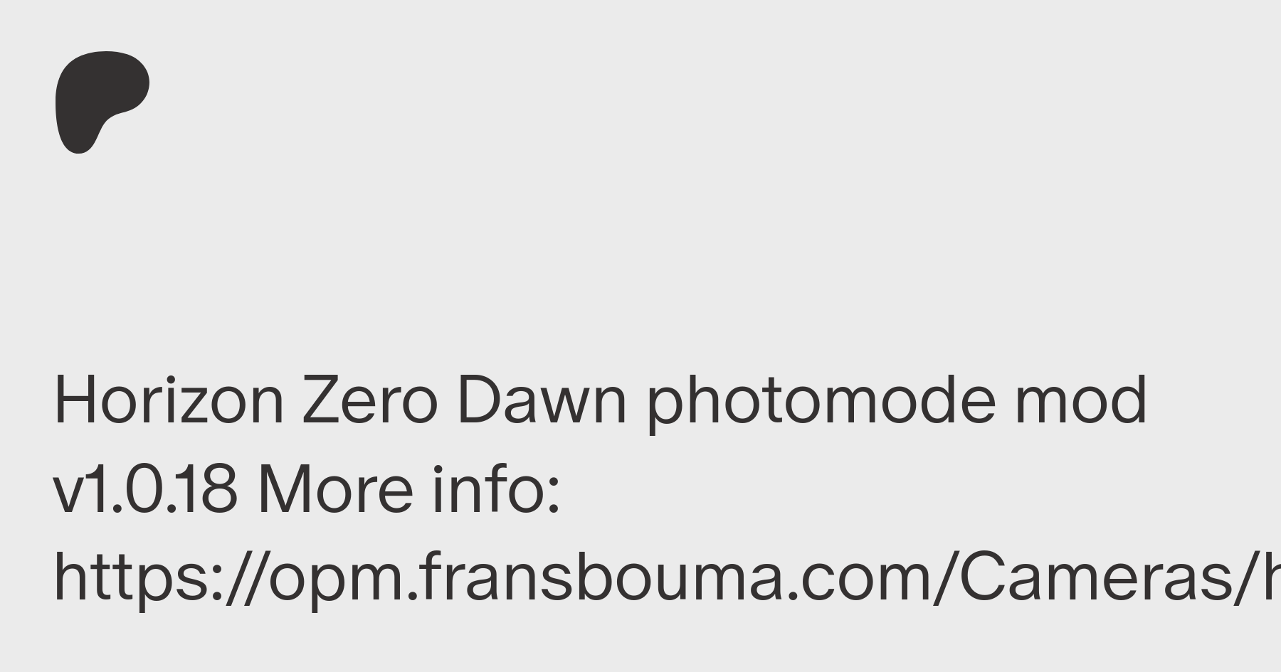 Horizon Zero Dawn - Otis_Inf Photomode Mods