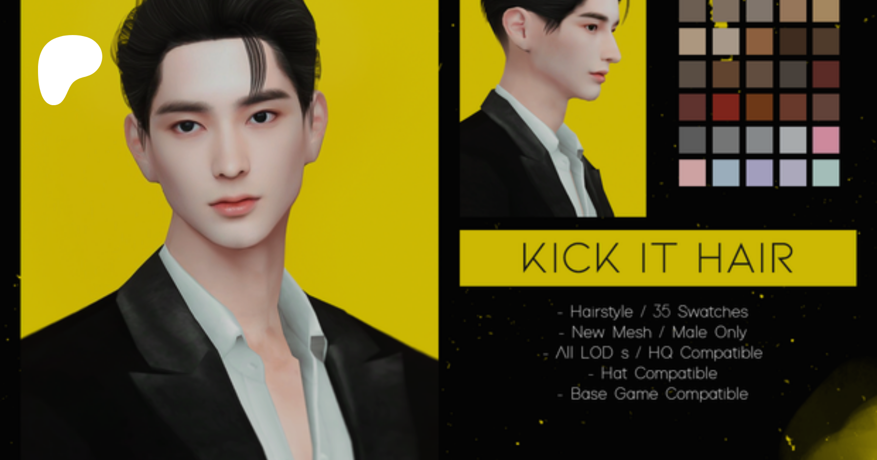 Kpop mod. SIMS 4 Obsidian hair. Kick me стрижка.