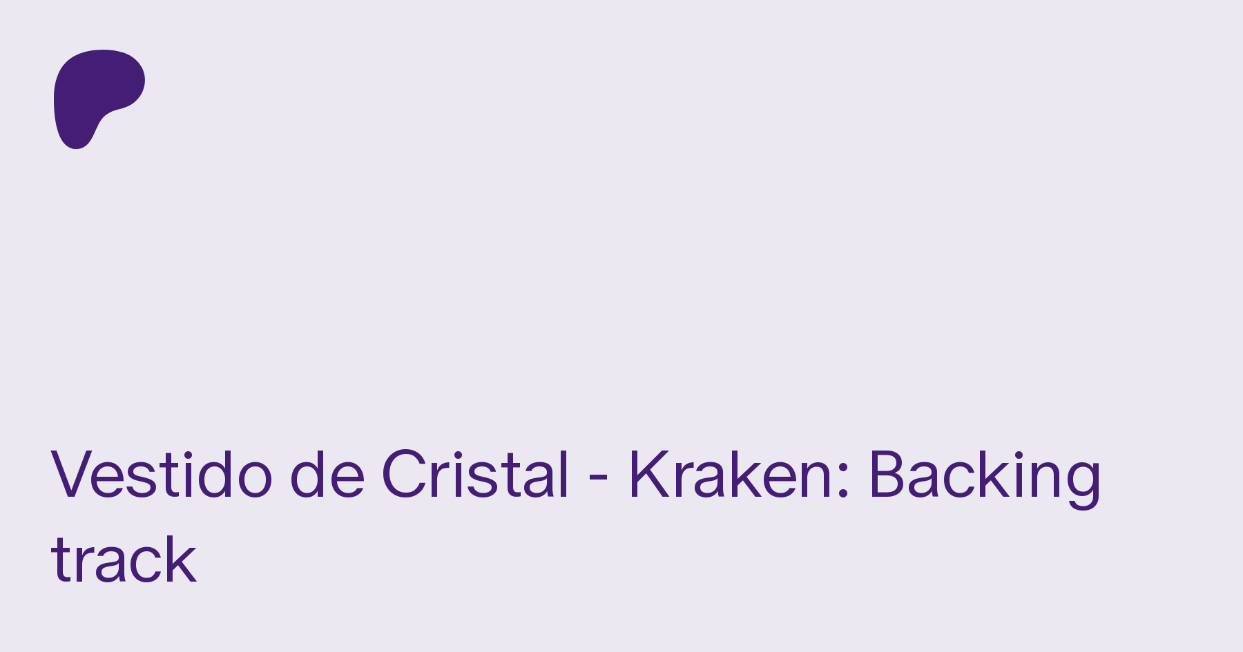Vestido de Cristal - Kraken: Backing track | DuoMusic Academy en Patreon