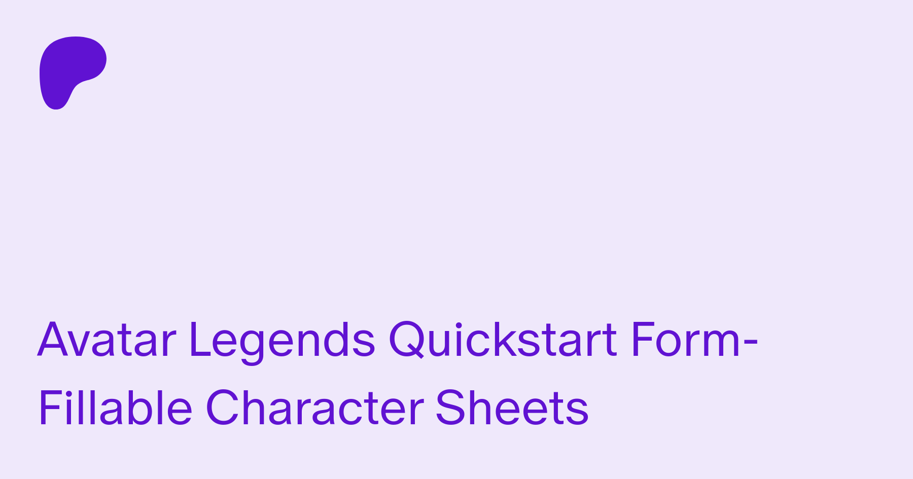 Quickstart: Avatar Legends: The RPG