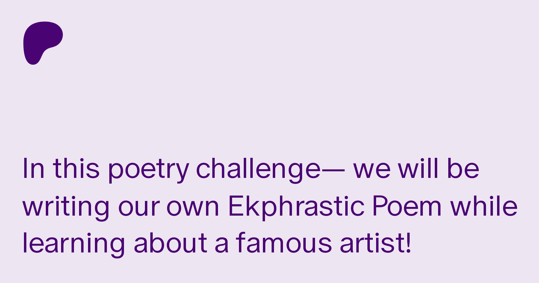Poetry Challenge Printable - Ekphrasis Poetry  Rachel Clift auf