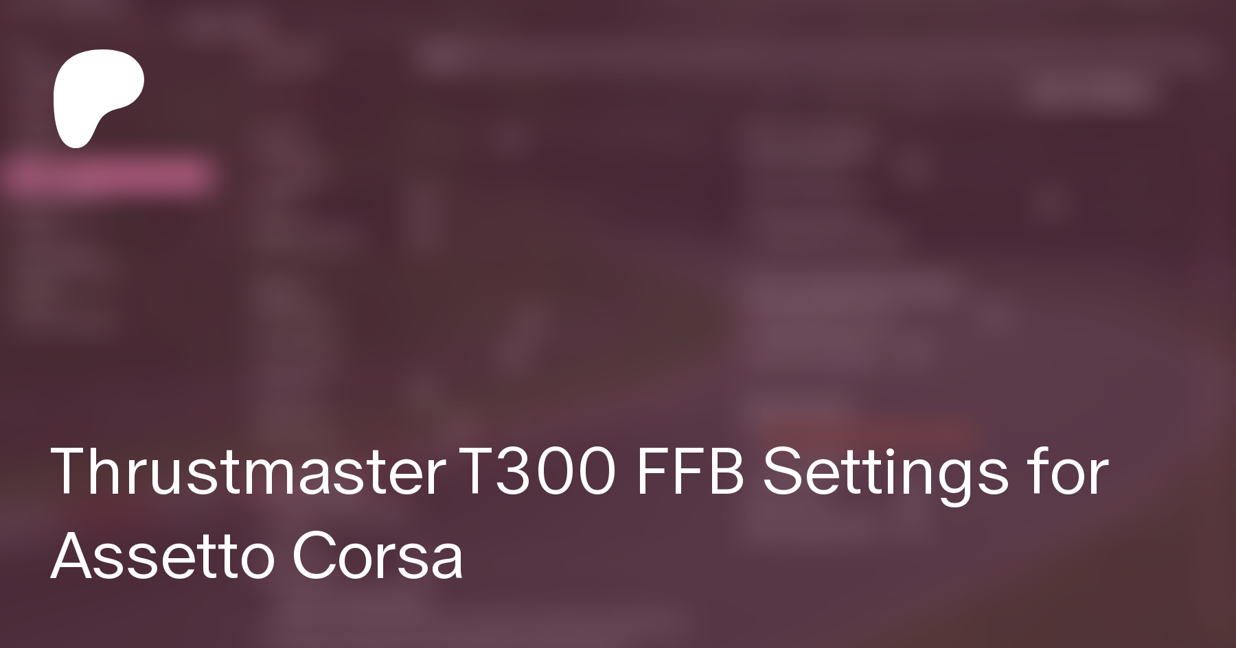 Thrustmaster T300 FFB Settings for Assetto Corsa
