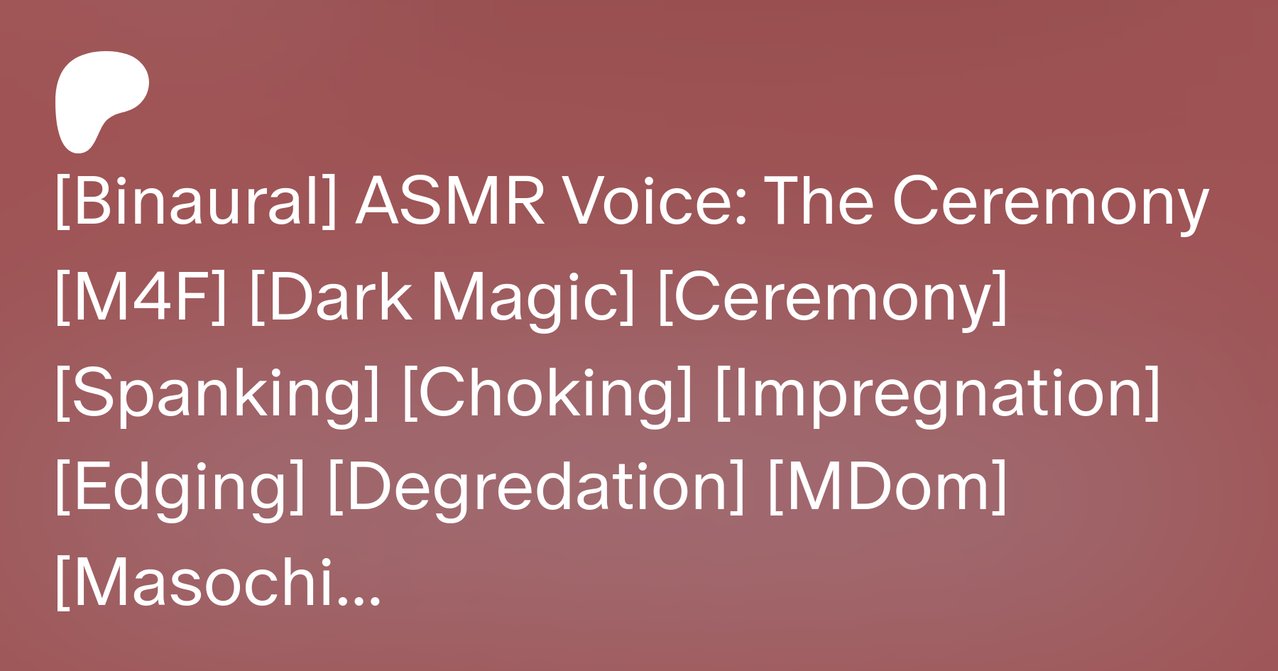 Binaural] ASMR Voice: The Ceremony [M4F] [Dark Magic] [Ceremony] [Spanking]  [Choking] [Impregnation] [Edging] [Degredation] [MDom] [Masochism] | Patreon