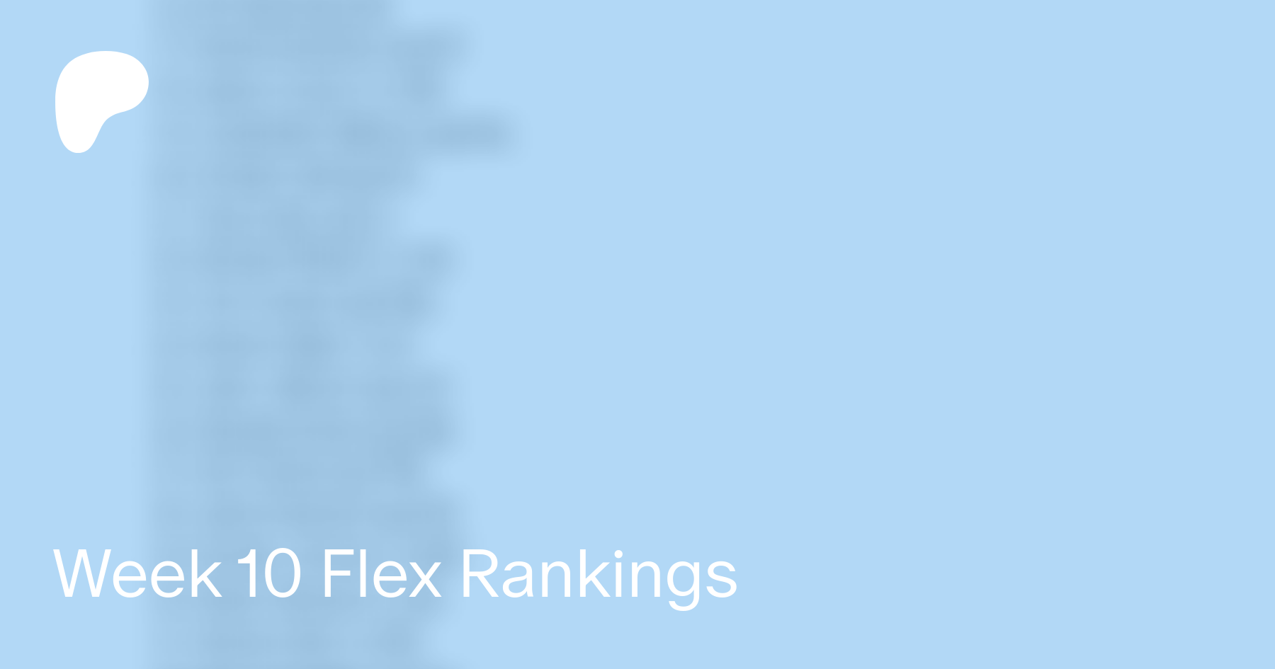 Week 10 Flex Rankings